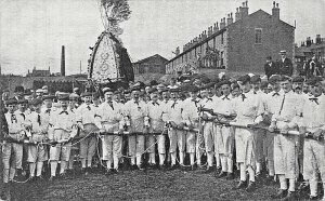 RUSHBEARING~OLD ENGLISH ECCLESIASTICAL FESTIVAL~E & B CASTLE SERIES POSTCARD