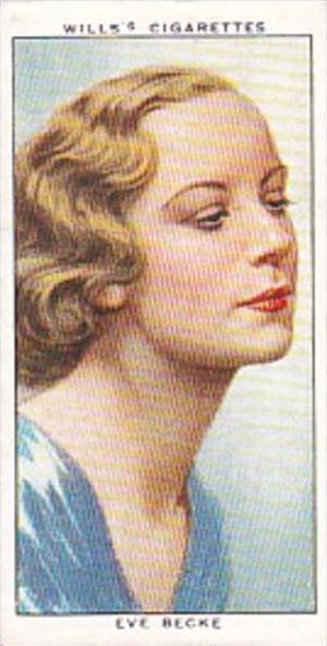 Wills Cigarette Card Radio Celebrities No 38 Eve Becke