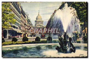 Old Postcard Paris Place Edmond Rostand Rue Soufflot Pantheon