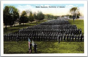 VINTAGE POSTCARD CADET REGIMENT AT THE UNIVERSITY OF ILLINOIS