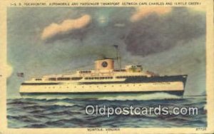 SS Pocahontas, Norfolk, Virginia, VA USA Ferry Ship 1951 postal used 1951