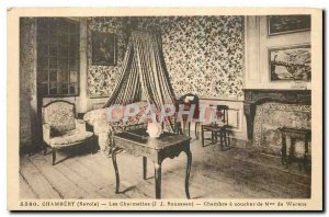 Old postcard Chambery Savoie Charmettes Bedroom Mme de Warrens