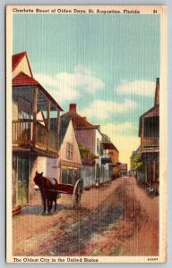 Vintage Florida Postcard - Charlotte Street     St. Augustine