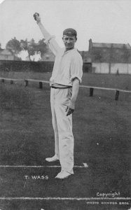 Thomas Wass Nottingham England Cricket Bowler Antique Real Photo Postcard