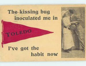 Divided-Back PENNANT POSTCARD Toledo Ohio OH HM5302