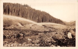 J56/ Interesting RPPC Postcard c1930s Gold Mining Hydraulic Mine Water 105