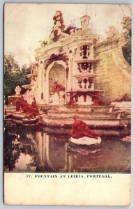 Fountain at Leiria Portugal 1908 DB Postcard K8