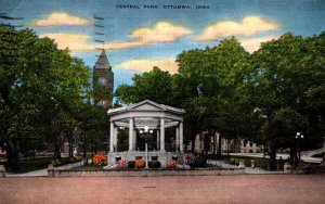 USA Central Park Ottumwa Iowa Linen Postcard 09.84