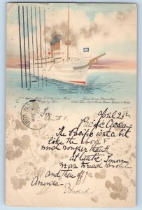 1902 SS Nippon Maru Steamer Ship Honolulu Hawaii HI Antique Posted Postcard
