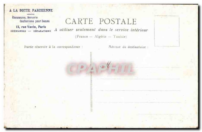 Paris Old Postcard Bastille (advertising boots)