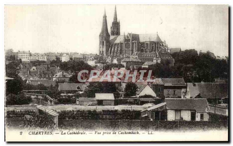 Old Postcard Chastres The Cathedral View From Taking Cashenbach