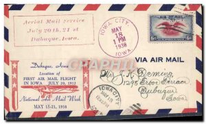 Letter United States Air Mail SErvice Dubuque Iowa May 18, 1938