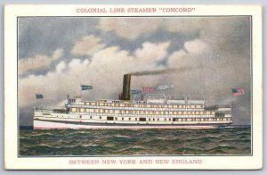 Ship~Colonial Line Steamer Concord~New York & Providence RI~On Board~c1910