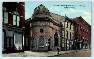 SALEM, Ohio OH ~ CITIZENS SAVINGS BANK and Trust c1910s Columbiana Co.  Postcard