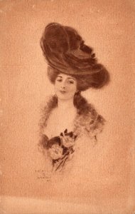 Beautiful Lady Wearing Large Hat