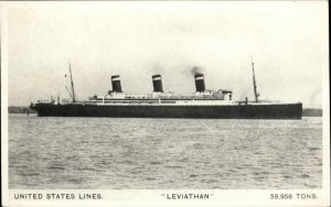 United States Lines Leviathan Cruise Ship Steamer Vintage Real Photo Postcard