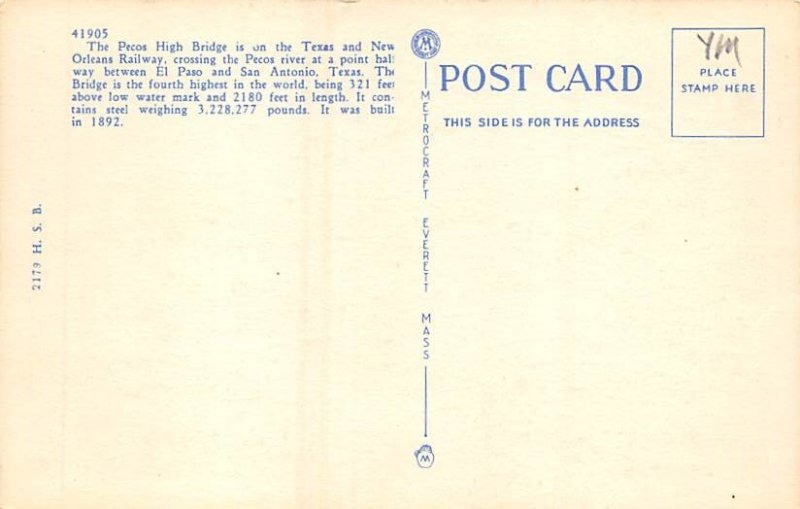 Pecos High Bridge Postcard