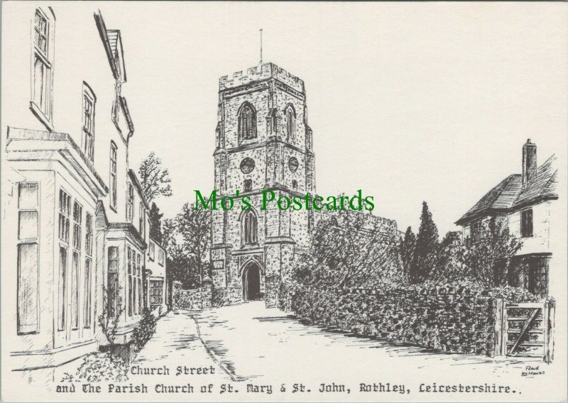 Leicestershire Postcard - Church Street and Church, Rothley RR10360