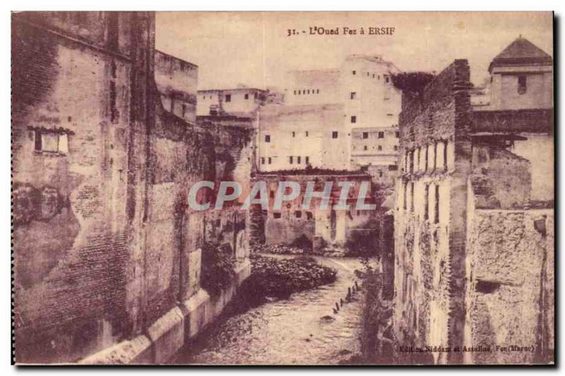 Old Postcard L & # 39Oued Ersif Fez Morocco