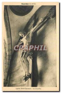 Old Postcard Dourdan S and O Saint Germain church Crucifix