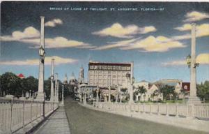 Florida St Augustine Bridge Of Lions At Twilight