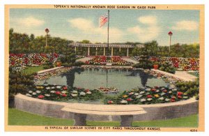 Postcard GARDEN SCENE Topeka Kansas KS AR7508