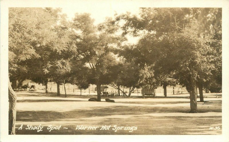 RPPC Postcard W-35. A Shady Spot, Warner Hot Springs, San Diego County Unposted