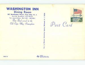 Unused Pre-1980 WASHINGTON INN Cape May New Jersey NJ L0939