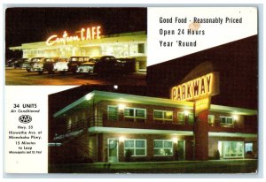 1961 Parkway Motor Court And Cafe Exterior Minneapolis Minnesota MN Car Postcard
