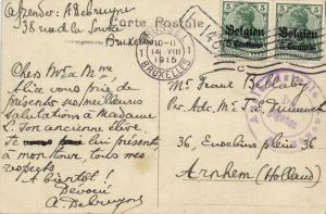 belgium, DIXMUIDE DIXMUDE, Papagaaibrug aan de Yser (1915) Cancel Stamps