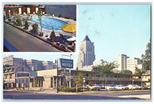 1965 Pallister Motel Building Cars Swimming Pool Detroit Michigan MI Postcard