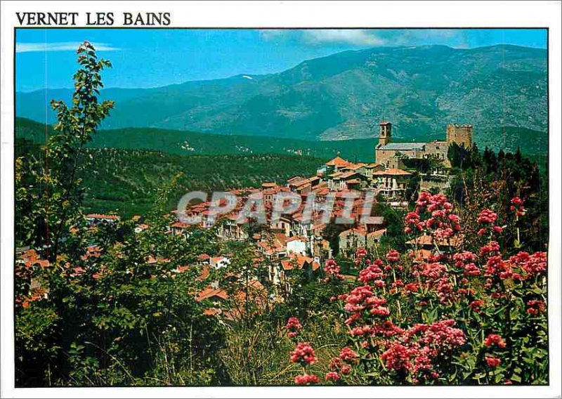 Modern Postcard Vernet les Bains health resort and spa summer and winter