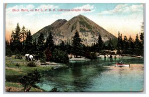 Black Butte on Southern Pacific Railroad OR-CA Border UNP DB Postcard W16