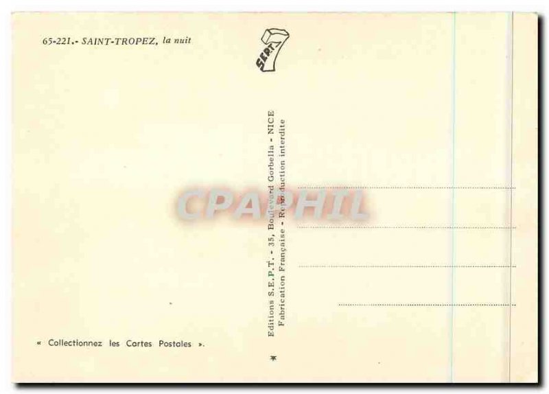 Postcard Old Saint Tropez night