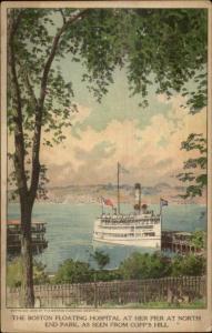 Boston MA Floating Hospital Ship Postcard Advertising on Back Deltiology PC