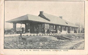 Norfolk Nebraska C and NW Depot Train Station Vintage Postcard AA29794