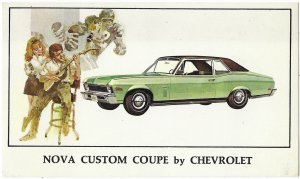 Nova Custom Coupe by Chevrolet Dealer Car Advertising Card 1970