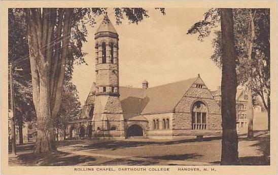 New Hampshire Hanover Rollins Chapel Dartmouth College Albertype