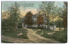 Postcard Spruce Cabin Inn Canadensis PA Near Mount Pocono