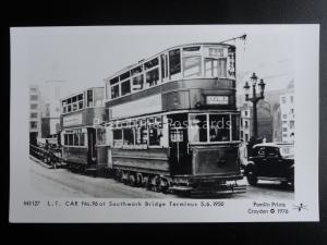 London Tram L.T. CAR 96 at SOUTHWARK BRIDGE TERMINAL Pamlin Print Postcard M3127