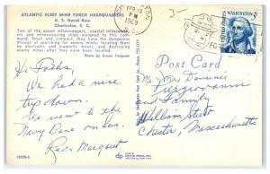 1969 Atlantic Fleet Mine Force HQ, US Naval Base, Charleston, SC Postcard