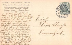 A089 Winter Landscape 1909 Forest Covered in Snow Pine trees vintage postcard