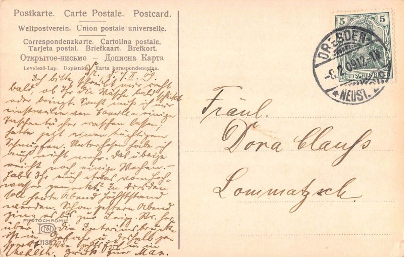 A089 Winter Landscape 1909 Forest Covered in Snow Pine trees vintage postcard