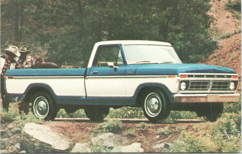 Advertising Postcard 1977 Ford F-150 Pickup Truck Ranger XLT