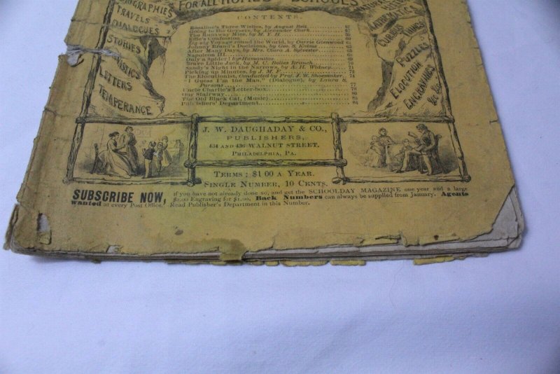 Vintage 1873 School Day Magazine Volume XVII with 88 Pages