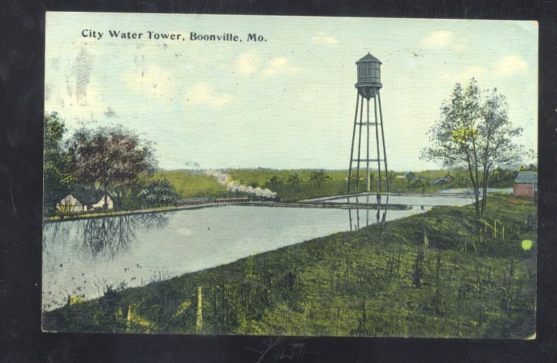 GOONVILLE MISSOURI CITY WATER TOWER MARSHALL MO. VINTAGE POSTCARD 1914