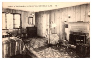 Antique Interior of Guest Bungalow at Lakewood, Skowhegan, ME Postcard