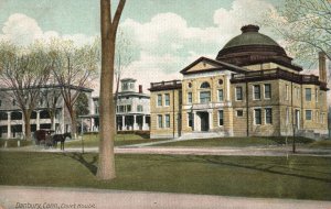 Vintage Postcard 1908 Court House Danbury Connecticut CT Pub. Hugh Leighton