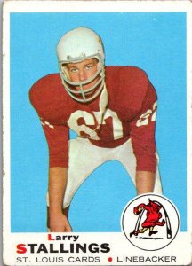 1969 Topps Football Card St Louis Cardinals Larry Stallings Linebacker sk5454