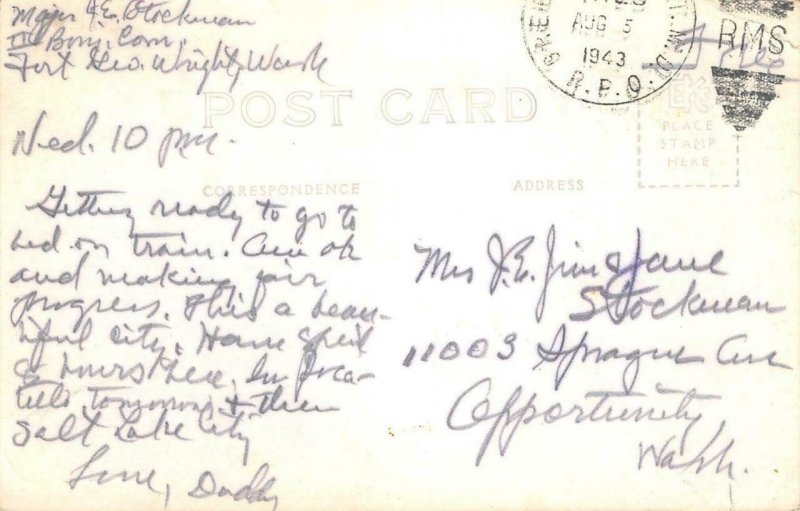 RPPC State Capitol, Boise, Idaho 1943 RPO Vintage Postcard